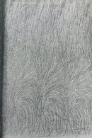 Silver Glitter Mesh Lace Fabric Prom/Dress By The Yard