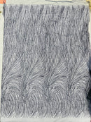 Navy Blue Glitter Mesh Lace Fabric Prom/Dress By The Yard