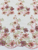 Multi Color 3D Floral Design Sold by the yard