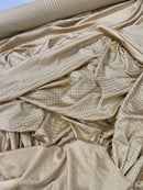 1 yard 1/2 Champagne Rhinestones Solid Color Fabric - 4 Way Stretch