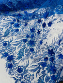 Glitter Floral Mesh, Glitter 3D Flower Sequin Fabric, Wedding Dresses & Quinseñera