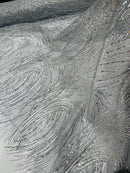 Silver Glitter Mesh Lace Fabric Prom/Dress By The Yard