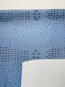 Coppen Blue Ostrich Gator Embossed Vinyl Fabric By Yard, Crocodile Ostrich Vinyl Leather Upholstery