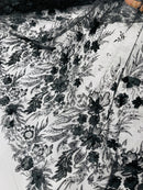 Glitter Floral Mesh, Glitter 3D Flower Sequin Fabric, Wedding Dresses & Quinseñera