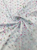 3D Butterfly Design - Floral Print Blue - Embroidered 3D Butterfly Design On Lace Mesh Fabric By Yard