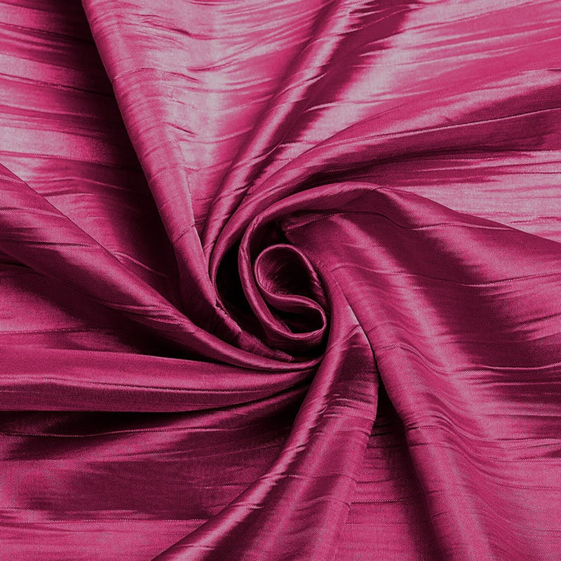 Crushed Taffeta Fabric - Fuchsia - 54" Wide Crushed Taffeta Creased Fabric Sold by Yard