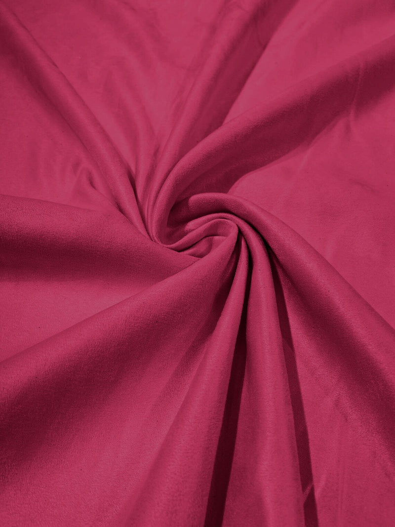 58" Faux Micro Suede Fabric - Fuchsia - Polyester Micro Suede Fabric for Upholstery / Crafts / Costume By Yard