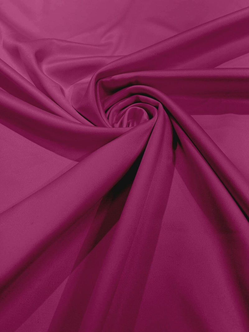 Matte L'Amour Stretch Satin - Fuchsia - Stretch Satin Fabric For Bridal, Prom Dress Sold By Yard