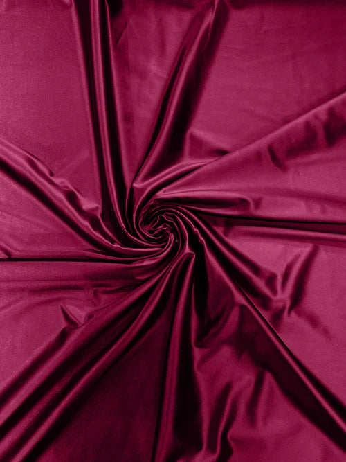 60" Shiny Heavy Satin Fabric - Fuchsia - Stretch Satin Shiny Heavy Fabric Sold By Yard