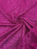 Sparkle Glitter Beaded Fabric - Fuchsia - Shimmer Stretch Glitter Fabric with Beads and Sequins Sold By Yard