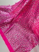 Cheetah Print Spandex Fabric - Fuchsia -  4 Way Stretch Foil Spandex Fabric By Yard