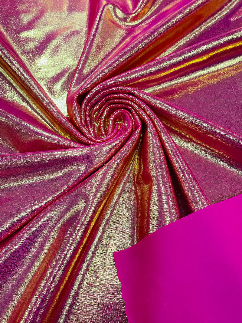 Mystique Spandex Foil Fabric - Fuchsia - Nylon/Spandex Iridescent Foggy Foil Fabric  4 Way Stretch 58/60" By Yard
