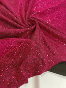 Lurex Stretch Fabric - Fuchsia - Shiny Metallic 4 Way Stretch Sequins Lurex Spandex Fabric by Yard