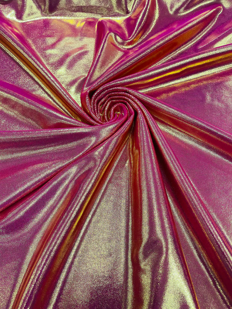 Mystique Spandex Foil Fabric - Fuchsia - Nylon/Spandex Iridescent Foggy Foil Fabric  4 Way Stretch 58/60" By Yard
