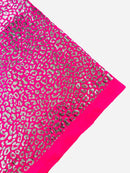 Cheetah Print Spandex Fabric - Fuchsia -  4 Way Stretch Foil Spandex Fabric By Yard