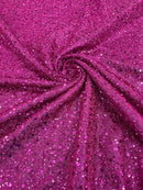 Sparkle Glitter Beaded Fabric - Fuchsia - Shimmer Stretch Glitter Fabric with Beads and Sequins Sold By Yard