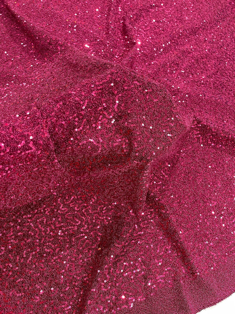 Lurex Stretch Fabric - Fuchsia - Shiny Metallic 4 Way Stretch Sequins Lurex Spandex Fabric by Yard