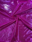 60" Metallic Foil Fabric - Fuchsia - 4 Way Stretch Spandex Foggy Foil Shiny Metallic Fabric by Yard