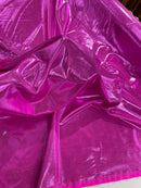 60" Metallic Foil Fabric - Fuchsia - 4 Way Stretch Spandex Foggy Foil Shiny Metallic Fabric by Yard