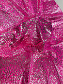 Cheetah Print Spandex Fabric - Fuchsia -  4 Way Stretch Foil Spandex Fabric By Yard
