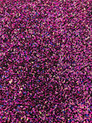 58/60" Velvet Sequins Stretch Fabric - Fuchsia / Lilac on Black - Velvet Sequins 2 Way Stretch Sold By Yard