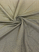Shimmer Rhinestone Glitter Fabric - Gold / Black - Shimmer Stretch Glitter Fabric with Rhinestones By Yard