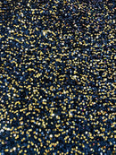 58/60" Velvet Sequins Stretch Fabric - Gold / Black - Velvet Sequins 2 Way Stretch Sold By Yard