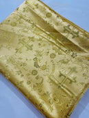 58/60" Cross Print Brocade Fabric - Jacquard Religious Print Church Vestment Fabric By Yard