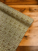 Leopard Chunky Glitter Fabric - Gold / Purple - 54" Animal Print Glitter Vinyl Fabric By Yard