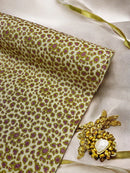 Leopard Chunky Glitter Fabric - Gold / Purple - 54" Animal Print Glitter Vinyl Fabric By Yard
