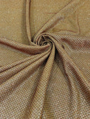 Shimmer Diamond Glitter Fabric - Gold / Red - Luxury Sparkle Stretch Fabric Sold By Yard