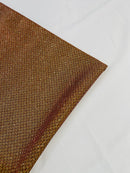 Shimmer Diamond Glitter Fabric - Gold / Red - Luxury Sparkle Stretch Fabric Sold By Yard