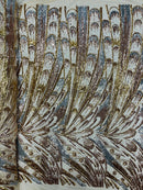 Olivia Sequins Design - Gold/Silver/Rose Gold - 4 Way Stretch Multi Color Sequin Fabric on Mesh Sold By The Yard