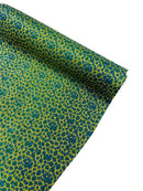Leopard Chunky Glitter Fabric - Gold / Turquoise - 54" Animal Print Glitter Vinyl Fabric By Yard