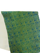 Leopard Chunky Glitter Fabric - Gold / Turquoise - 54" Animal Print Glitter Vinyl Fabric By Yard