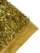 Sword Shaped Sequins - Gold - Hanging Solid Sequins On Mesh Fabric By Yard