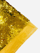 Circle Paillette Sequins - Gold - Large Round Paillette Sequins Design Fabric By Yard