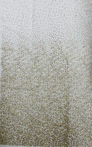 Rhinestone Glitter Mesh Fabric -  Gold - Shiny Glitter Mesh Rhinestone Detail Fabric by Yard