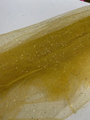 Sparkle Tulle Glitter Fabric - Gold - Tulle Fabric with Sparkle Glitter Sold By Yard