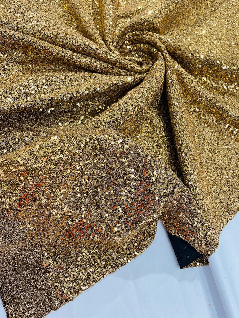 Lurex Stretch Fabric - Gold - Shiny Metallic 4 Way Stretch Sequins Lurex Spandex Fabric by Yard