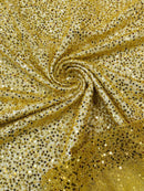 Beaded Sequins Pearl Fabric - Gold -  Embroidered Pearl Beads and Sequins on Lace By Yard