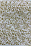 Small Glitter Flower Fabric - Gold - Shimmer Glitter Flower Design on Mesh Lace By The Yard