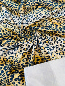 Leopard Print Velboa Faux Fur - Gold - Leopard Animal Print Velboa Faux Fur Fabric By Yard