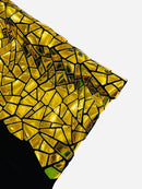 Mirror Sequins Velvet - Gold - Shiny Mirror Cut Sequins on Velvet By Yard