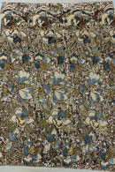 Orchid Flower Sequins Design - Gold - Embroidered 4 Way Stretch Full Of Sequins Fabric Sold By Yard