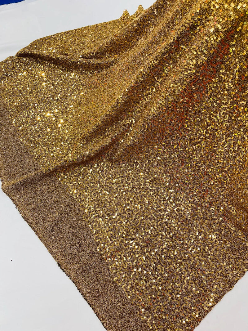 Lurex Stretch Fabric - Gold - Shiny Metallic 4 Way Stretch Sequins Lurex Spandex Fabric by Yard