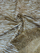 Glitter Zebra Stripe Fabric - Gold - Zebra Lines Glitter Design on Lace Fabric By Yard