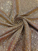 Lurex Stretch Fabric - Gold - Shiny Metallic 4 Way Stretch Sequins Lurex Spandex Fabric by Yard