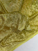 Foggy Foil Velvet Fabric - Iridescent Silver on Gold - Oil Slick 4 Way Stretch Foil Velvet Fabric By Yard