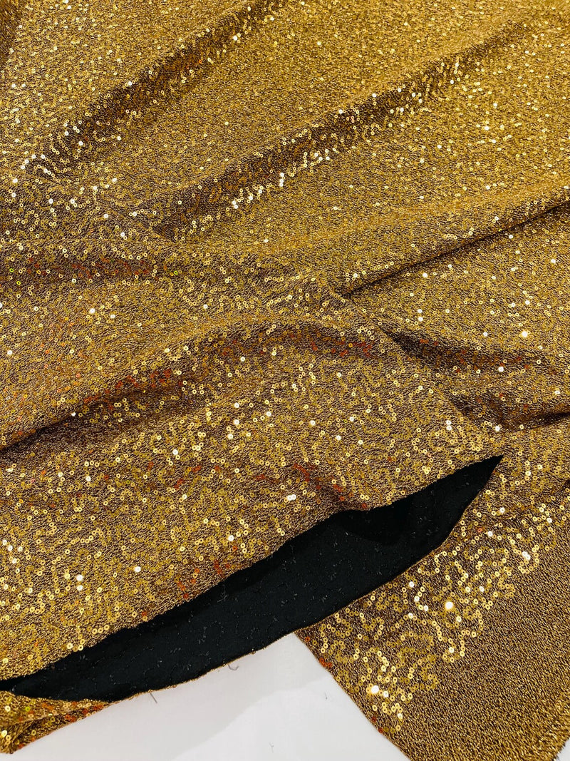 Lurex Stretch Fabric - Gold - Shiny Metallic 4 Way Stretch Sequins Lurex Spandex Fabric by Yard